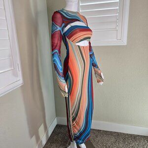 AFRM Rent The Runway Mesh Midi Maxi Dress Size XS
